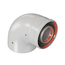 Купить Отвод коаксиальный 90° Ø80/125 мм, Материал - Ø80 AL Ø125 ZN (мама-папа)